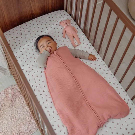 Meyco Hoeslaken Print - 60 x 120 cm - Mini Panther Soft Pink