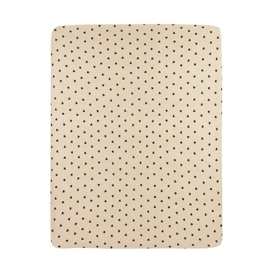 Meyco Hoeslaken Print - 75 x 95 cm - Jersey - Sweet Heart Soft Sand/Black