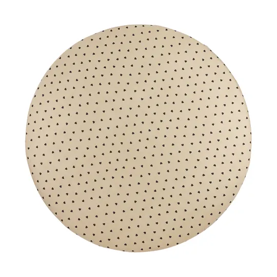 Meyco Hoeslaken Rond Print - 90/95 cm - Sweet Heart Soft Sand/Black 