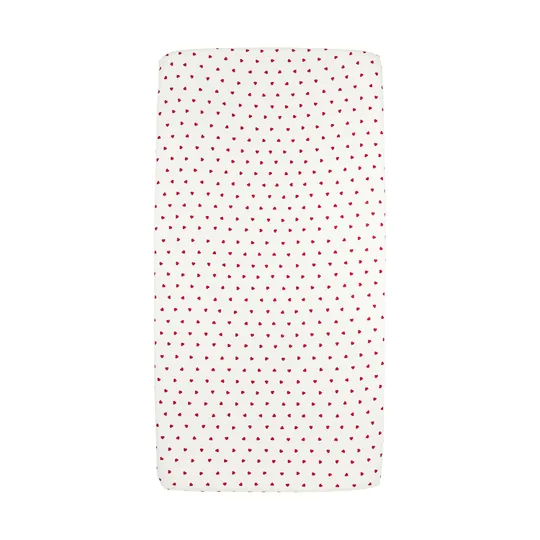Meyco Hoeslaken Print -  40 x 80/90 cm - Jersey - Sweet Heart White/Red