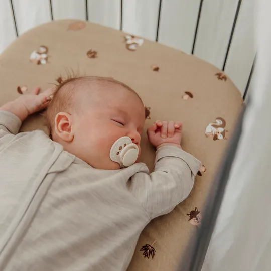 Meyco Hoeslaken Print - 40 x 80/90 cm - Jersey - Forest Animals Sand