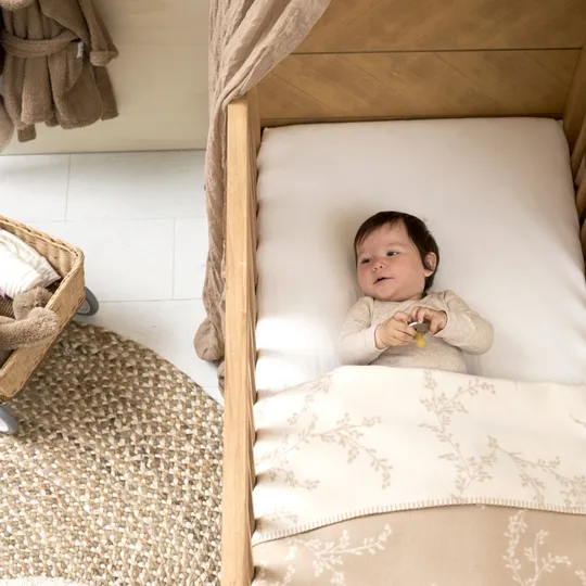 Meyco Baby Wiegdeken Geweven Branches Sand 75 x 100 cm