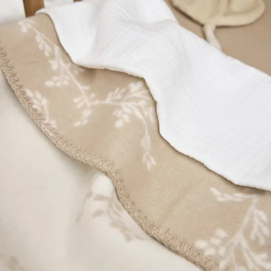 Meyco Baby Ledikantdeken Geweven Branches Sand 100 x 150 cm