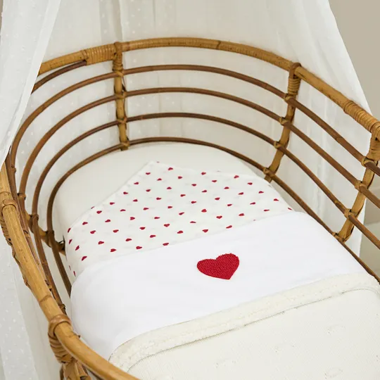 Meyco Baby Wieglaken Sweet Heart Red 75 x 100 cm