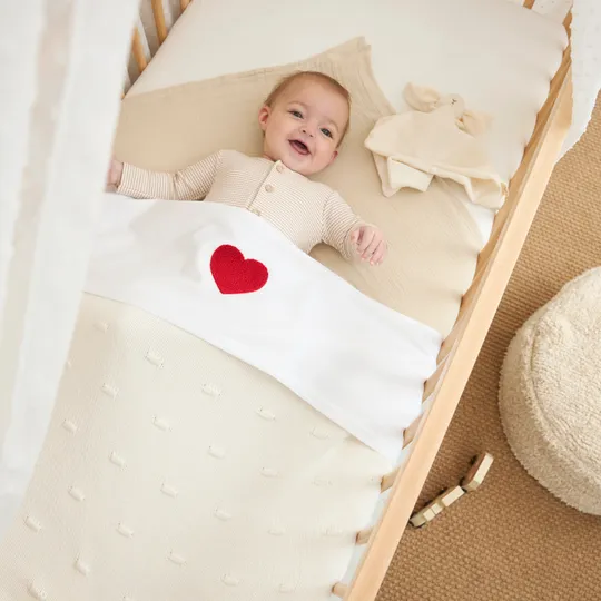 Meyco Baby Ledikantlaken Sweet Heart Red 100 x 150 cm