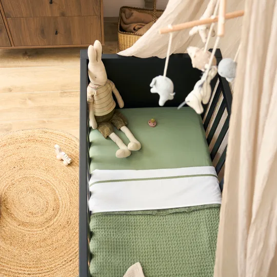 Meyco Baby Wieghoeslaken Uni Olive Green 40 x 80 / 90 cm 2-Pack