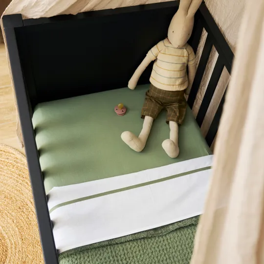 Meyco Baby Juniorhoeslaken Uni Olive Green 70 x 140 / 150 cm 2-Pack