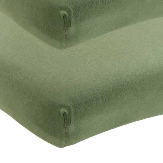 Meyco Baby Juniorhoeslaken Uni Olive Green 70 x 140 / 150 cm 2-Pack