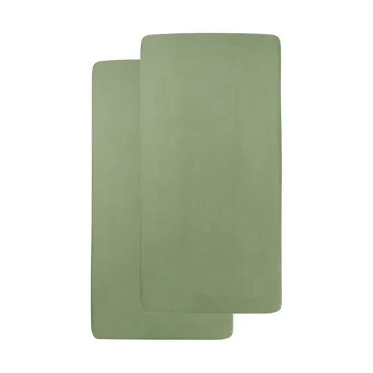 Meyco Baby Ledikanthoeslaken Uni Olive Green 60 x 120 cm 2-Pack