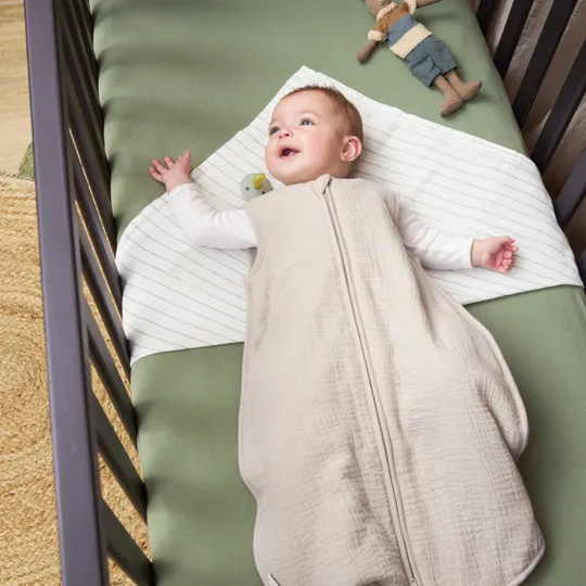 Meyco Baby Ledikanthoeslaken Uni Olive Green 60 x 120 cm 2-Pack