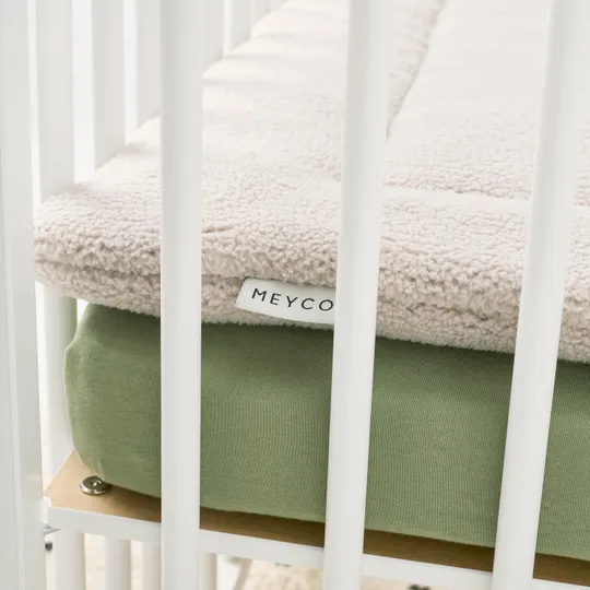 Meyco Baby Hoeslaken Boxmatras Uni Olive Green 75 x 95 cm