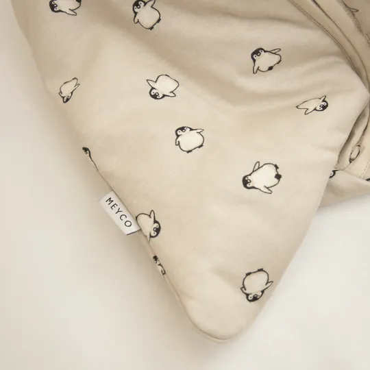 Meyco Baby Slaapzak Met Afritsbare Mouwen Penguin Soft Sand 