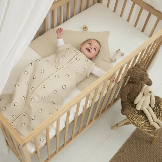 Meyco Baby Slaapzak Met Afritsbare Mouwen Penguin Soft Sand 