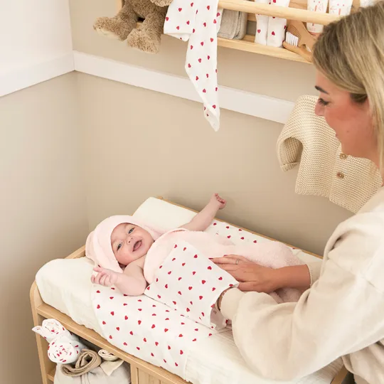 Meyco Baby Washandjes Hydrofiel Sweet Heart Red 20 x 17 cm 3-Pack