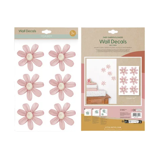 Little Dutch Muurstickers Flowers Fairy Garden - 3x A4 Size Sheets