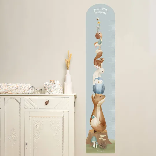 Little Dutch Muursticker Groeimeter Forest Friends 27,5 x 142 cm