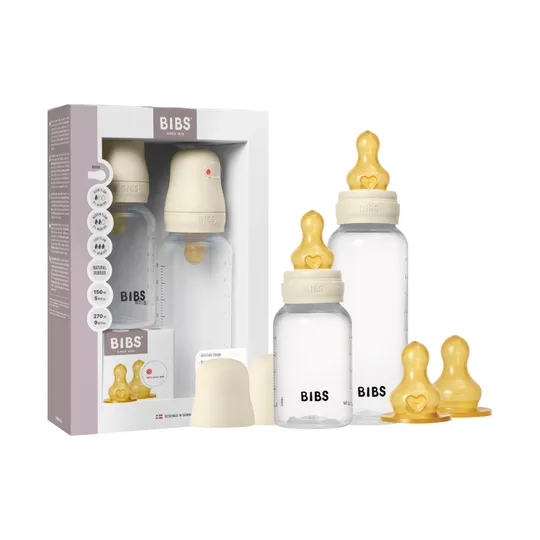 BIBS Grow and Flow Flessenset - 150 ml/270ml - Latex - Ivory 
