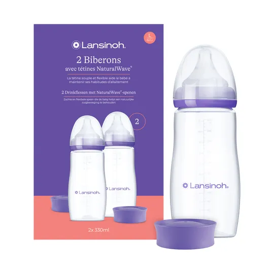 Lansinoh Fles met NaturalWave® Speen - 2 Stuks - 330 ml
