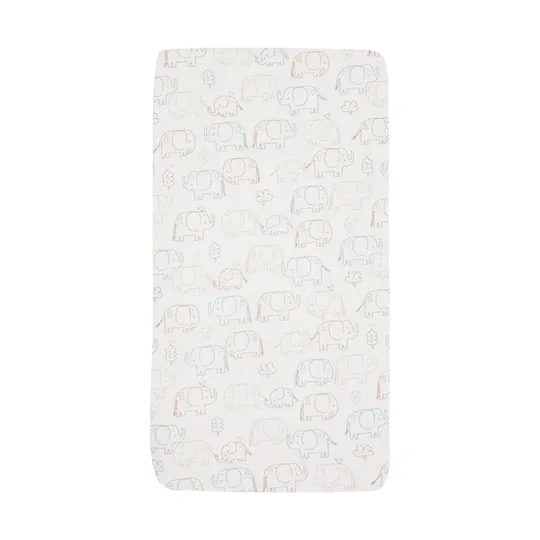 Jollein Hoeslaken Jersey 70/75x140/150cm - Elephant Tales