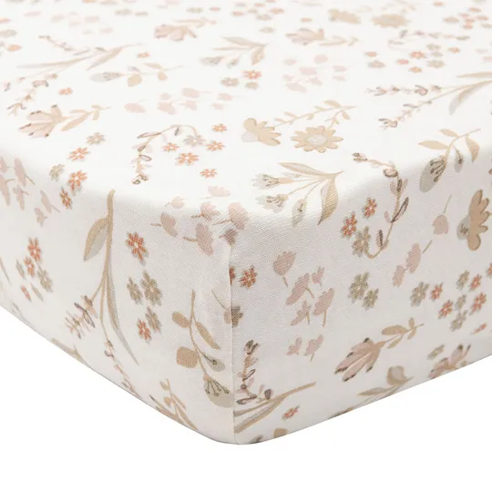 Jollein Bloomy Hoeslaken 70/75 x 140/150 cm - Jersey 
