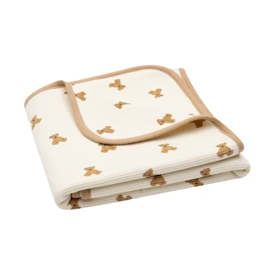 Jollein Wiegdeken - 75 x 100 cm - Mini Teddy Bear - Little Waffle