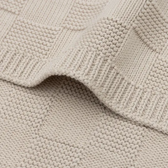 Jollein Deken Ledikant - Box Knit - 100 x 150 cm - Warm Sand