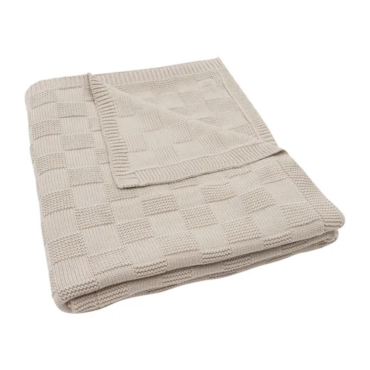 Jollein Deken Ledikant - Box Knit - 100 x 150 cm - Warm Sand