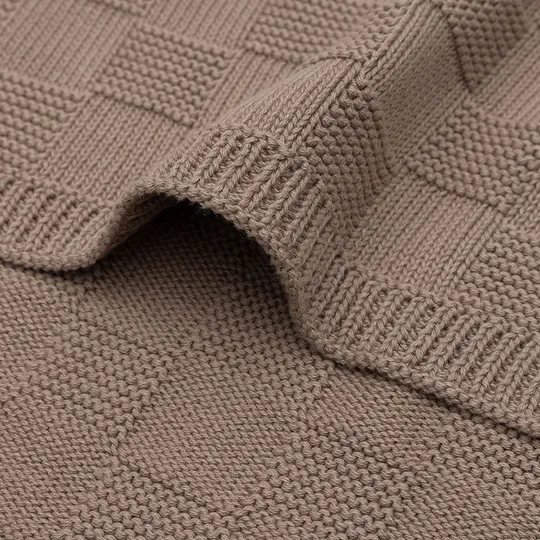 Jollein Deken Ledikant - Box Knit - 100 x 150 cm - Milky Coffee