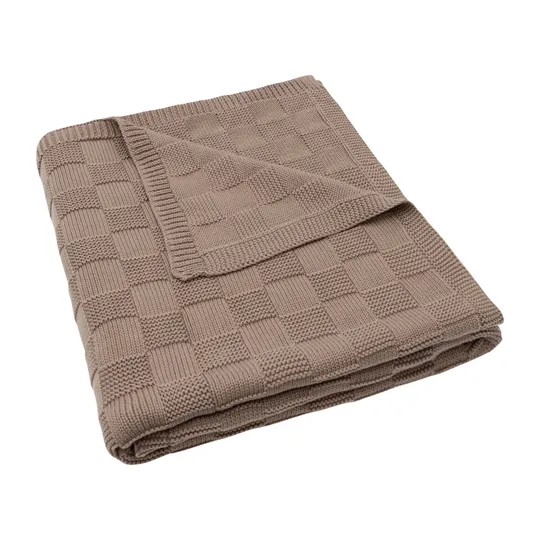 Jollein Deken Ledikant - Box Knit - 100 x 150 cm - Milky Coffee