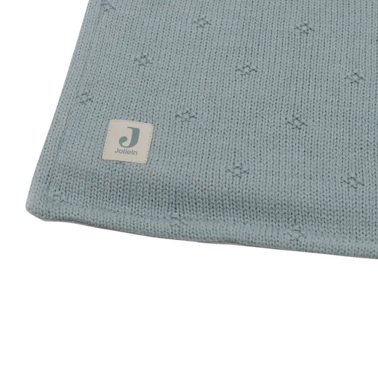 Jollein Cosy Knit Wiegdeken - 75x100cm - Sea Green/Velvet