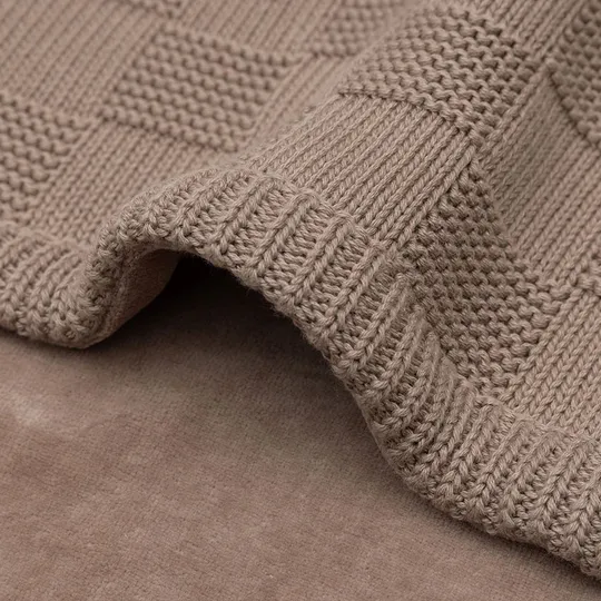 Jollein Deken Wieg Box Knit - Velvet - 75 x 100 cm - Milky Coffee