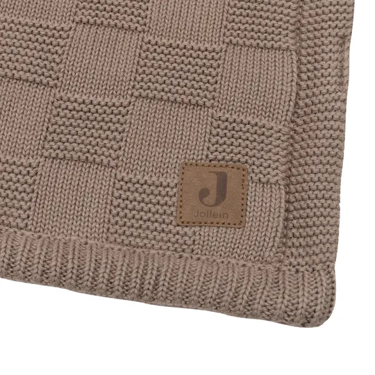 Jollein Deken Ledikant Box Knit - Velvet - 100 x 150 cm - Milky Coffee