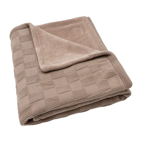 Jollein Deken Ledikant Box Knit - Velvet - 100 x 150 cm - Milky Coffee