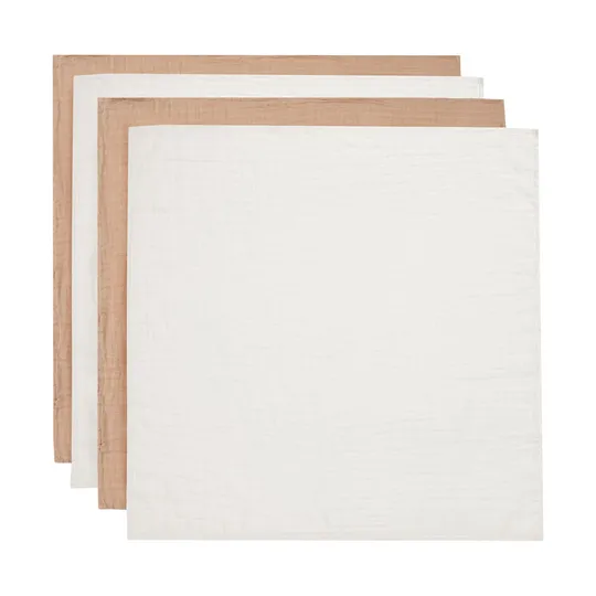Jollein Hydrofiele Doek Small - 4 Stuks - 70 x 70 cm - Biscuit/Ivory 