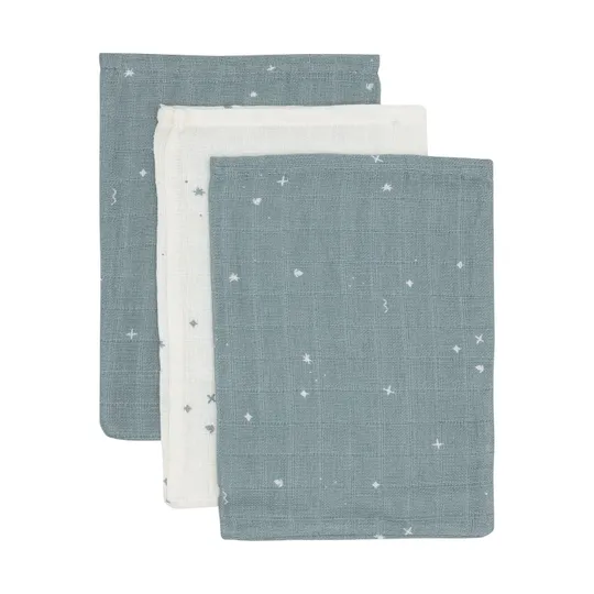 Jollein Twinkling Washandje - 3 Pack - 15 x 20 cm - Hydrofiel