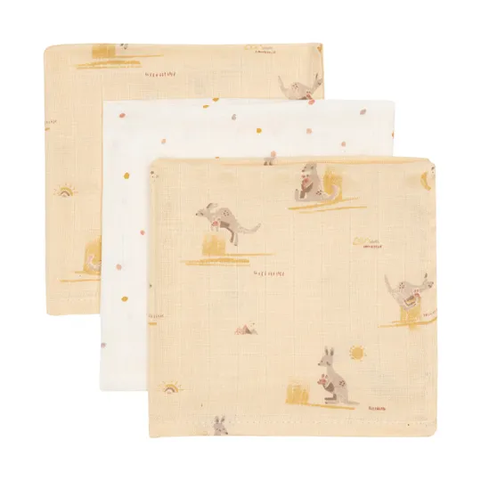 Jollein Hydrofiele Monddoekjes - 3 Stuks - Kangaroots