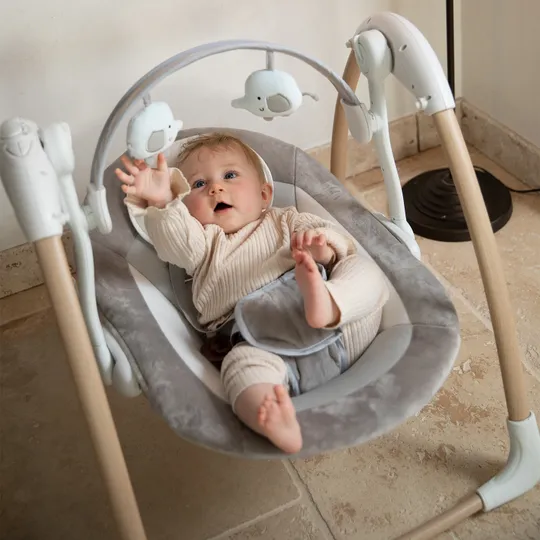 Bo Jungle B-Portable Swing Dolphy Wood Pure White