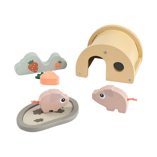 Done By Deer Speelset - Tiny Farm Pigee - Colour Mix