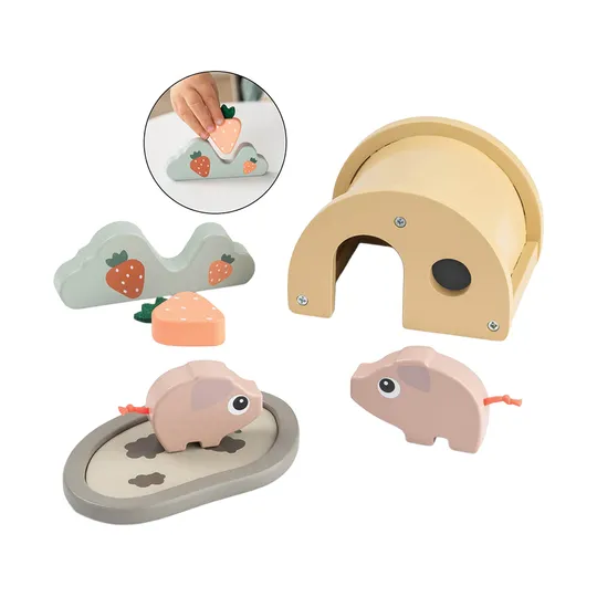 Done By Deer Speelset - Tiny Farm Pigee - Colour Mix