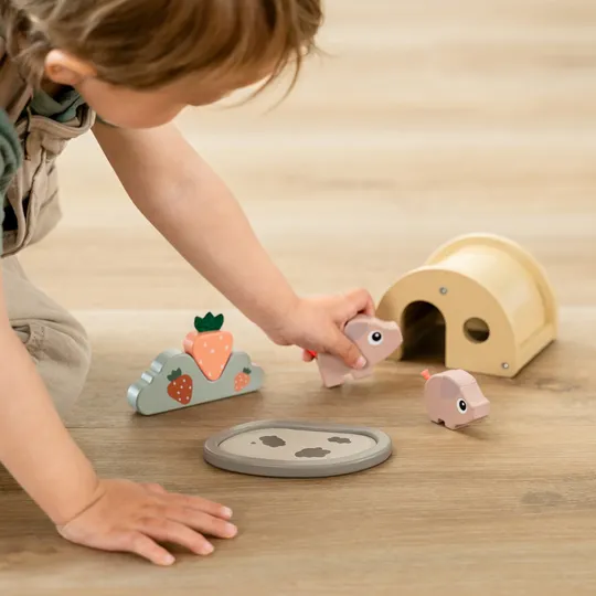 Done By Deer Speelset - Tiny Farm Pigee - Colour Mix