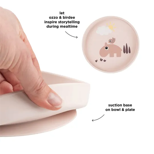 Done By Deer Stick & Stay Bord - Playground - Rond - 18 cm - Powder