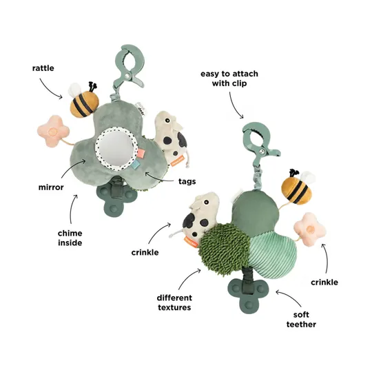 Done By Deer Tiny Farm Activiteitenspiegel Met Clip – Groen