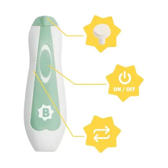 Badabulle Elektrische Nagelvijl - Mint - Inclusief 9 Opzetstukken