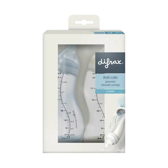Difrax S-fles Natural – 250 ml – 2-pack – Ice/Ivory