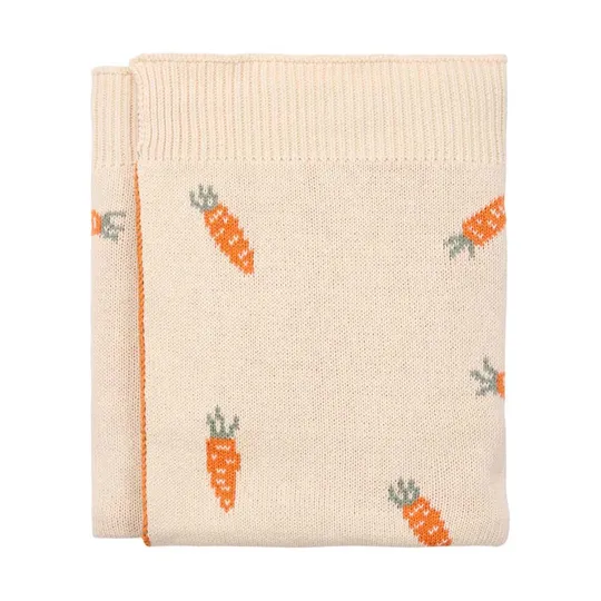 Koeka I Carrot A Lot Ledikantdeken - Maat 100 x 140 - Milky