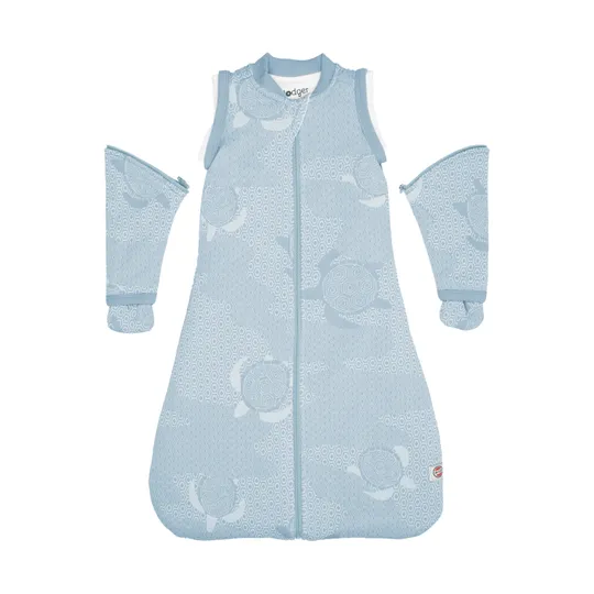 Lodger Slaapzak Hopper Met Afristbare Mouwen - Maat 86/98 - Matcha Blue Fogg