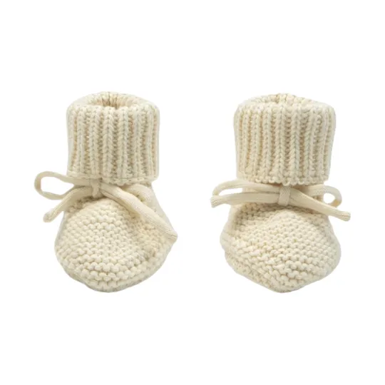Lodger Gebreide Slofjes Met Kabel - 0-6 Mnd 