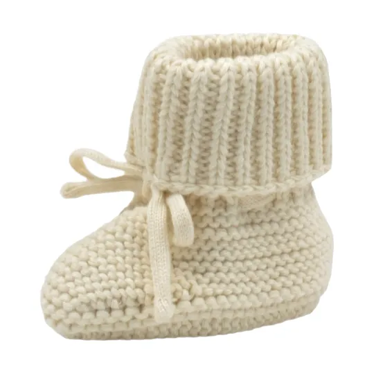Lodger Gebreide Slofjes Met Kabel - 0-6 Mnd 