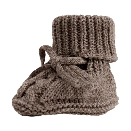 Lodger Slofjes Gebreid Met Kabel - 0-6 mnd