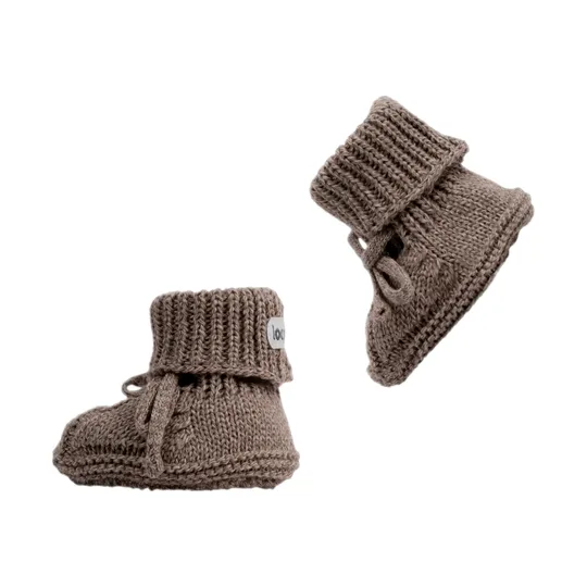 Lodger Slofjes Gebreid Met Kabel - 0-6 mnd